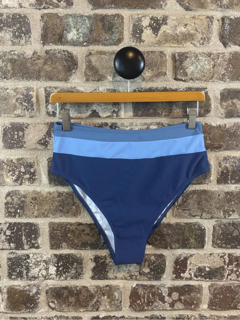 SHEIN Swim Women’s Two-Tone Blue Bandeau Bikini Set Size L